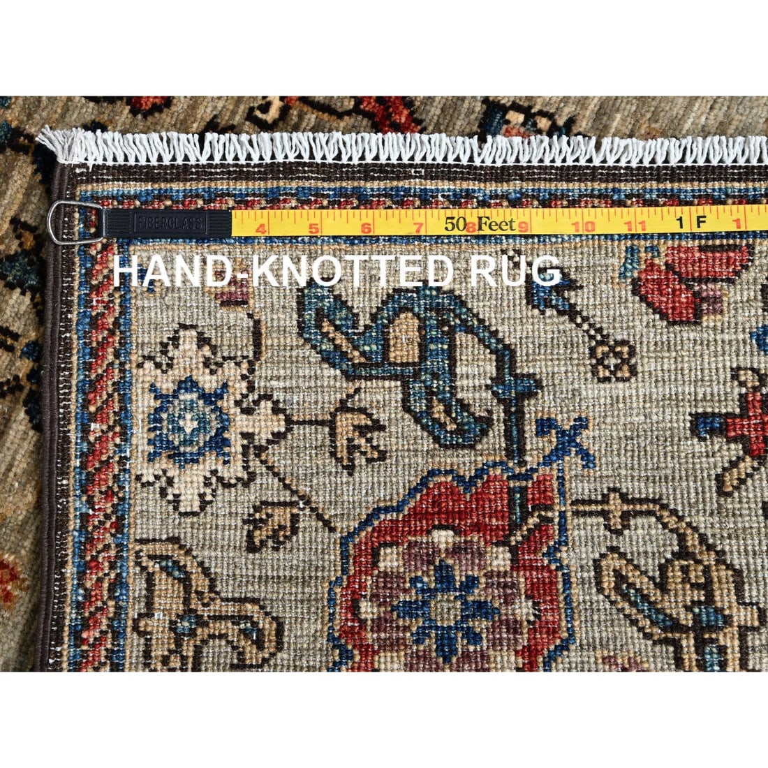 Brown Northwest Persian All Over Design Hand Knotted Wool Runner Rug - 7