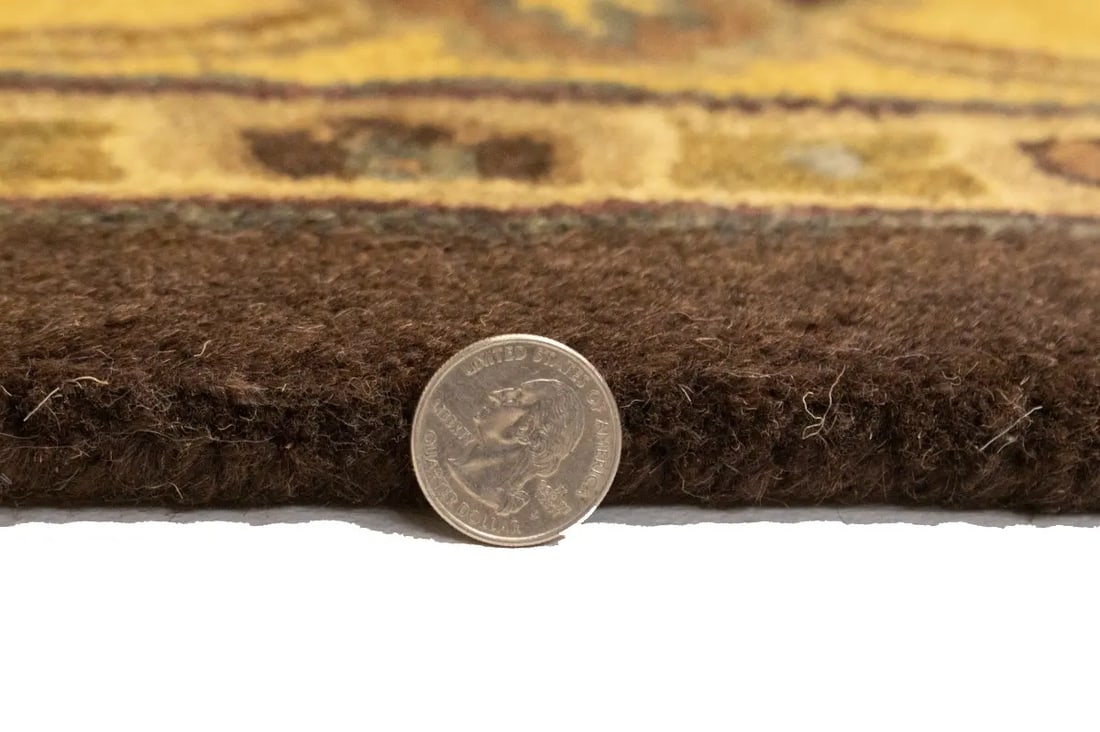 Dark Brown Floral Modern 8X11 Oriental Hand-Tufted Rug - 16
