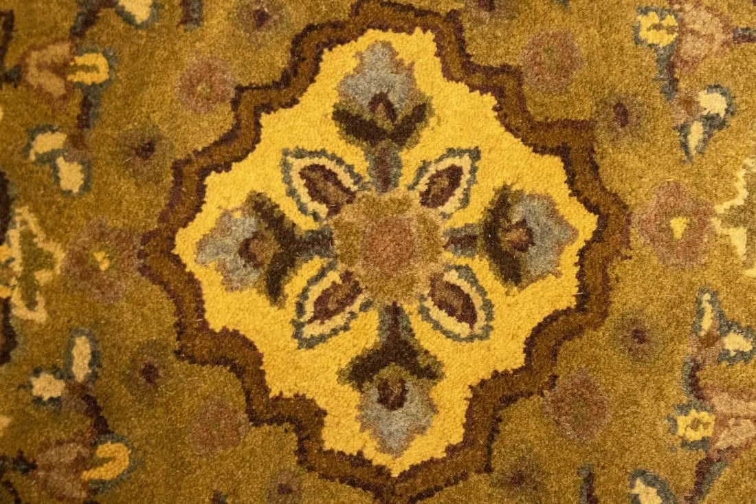 Dark Brown Floral Modern 8X11 Oriental Hand-Tufted Rug - 9