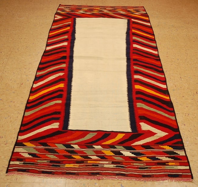 CAUCASIAN RUG 3.7x9.2: Title:CAUCASIAN RUG 3.7x9.2 Description: ANTIQUE EXCLUSIVE VEGETABLE DYE HIGH KPSI HIGHLY DETAILED CAUCASIAN KILIM also called FLAT WEAVE RUG .. exact size of 3' 7" x 6' 4" Highly Detailed Caucasian