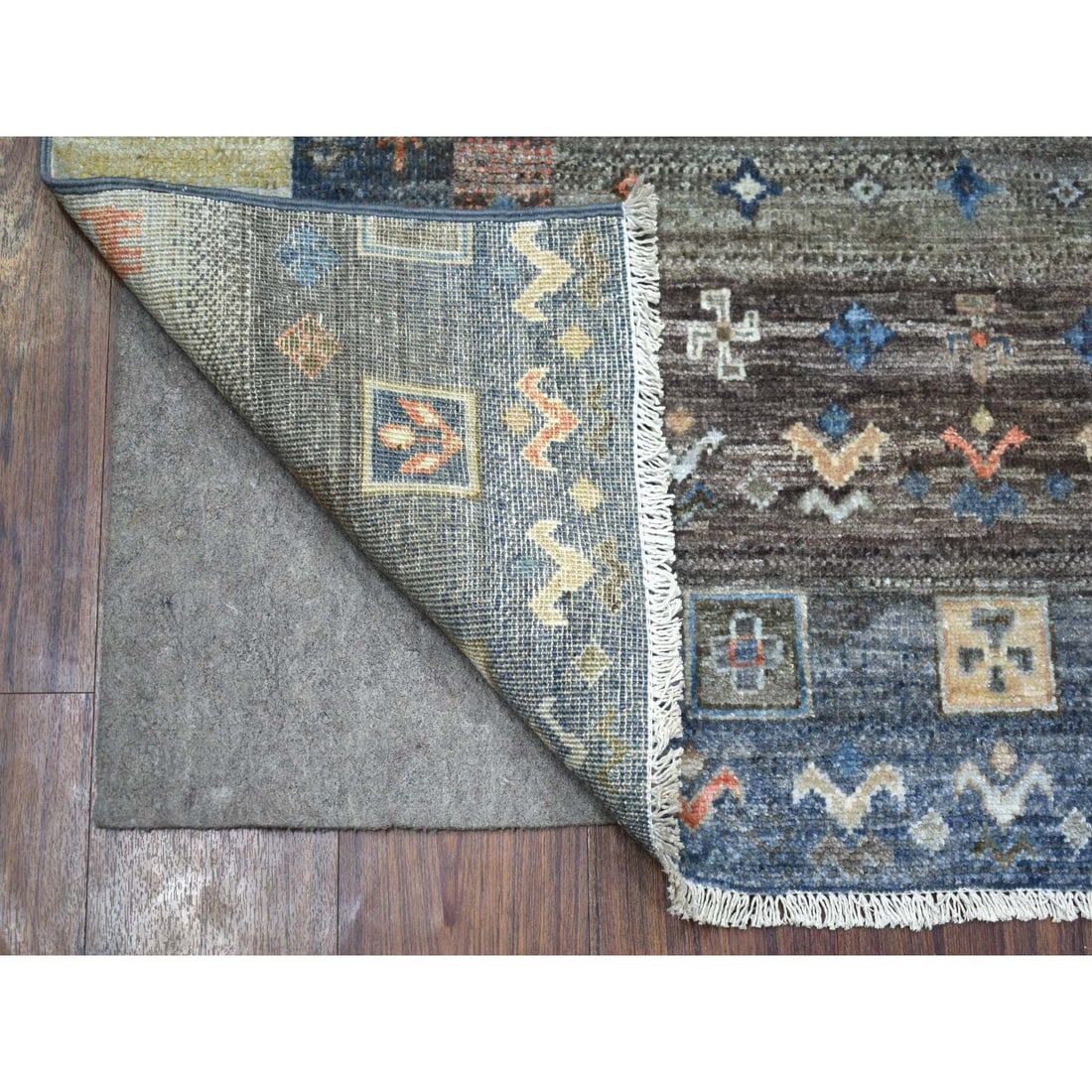 Shades of Gray Hand Knotted, Afghan Kashkuli Gabbeh, Pure Wool Rug - 2