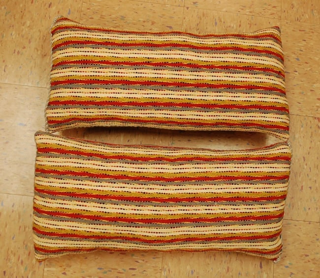 three Hand-Made Pillow Cushion Rug 1'6" x 1' 8": Title:three Hand-Made Pillow Cushion Rug 1'6" x 1' 8" Description:three Antique detailed design hand made functional_useable pillow_cushion with exact size of 1'6" x 1' 8" the pillow is filled with