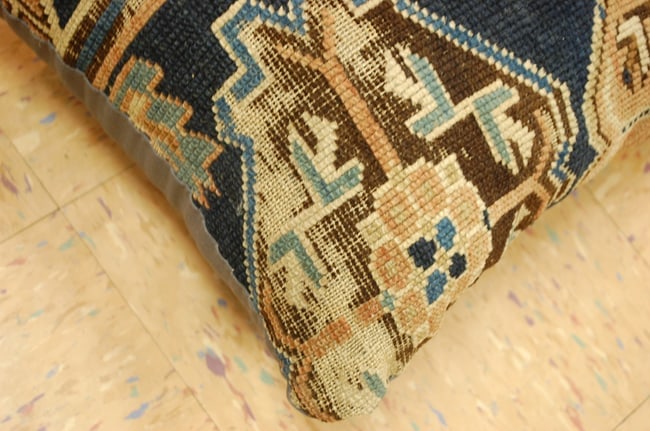 Hand-Made antique rug Pillow Cushion Rug 1'2" x 1' 8" - 3