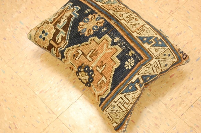 Hand-Made antique rug Pillow Cushion Rug 1'2" x 1' 8" - 4