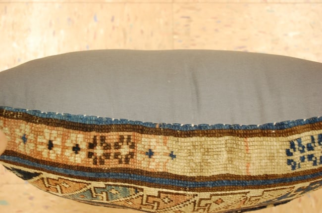 Hand-Made antique rug Pillow Cushion Rug 1'2" x 1' 8" - 5