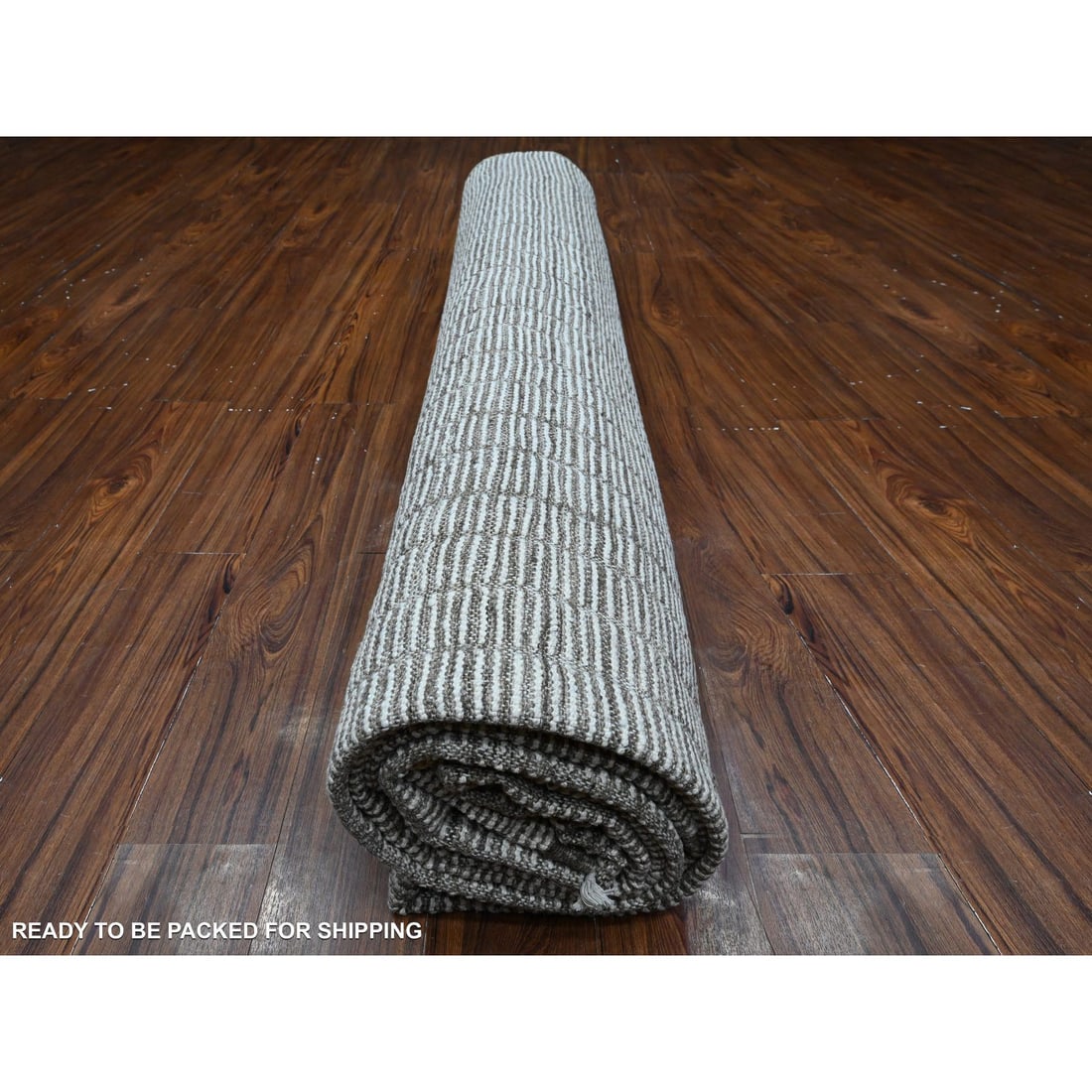 Ivory Hand Knotted Moroccan Weave Geometric Oversized Oriental Rug - 9