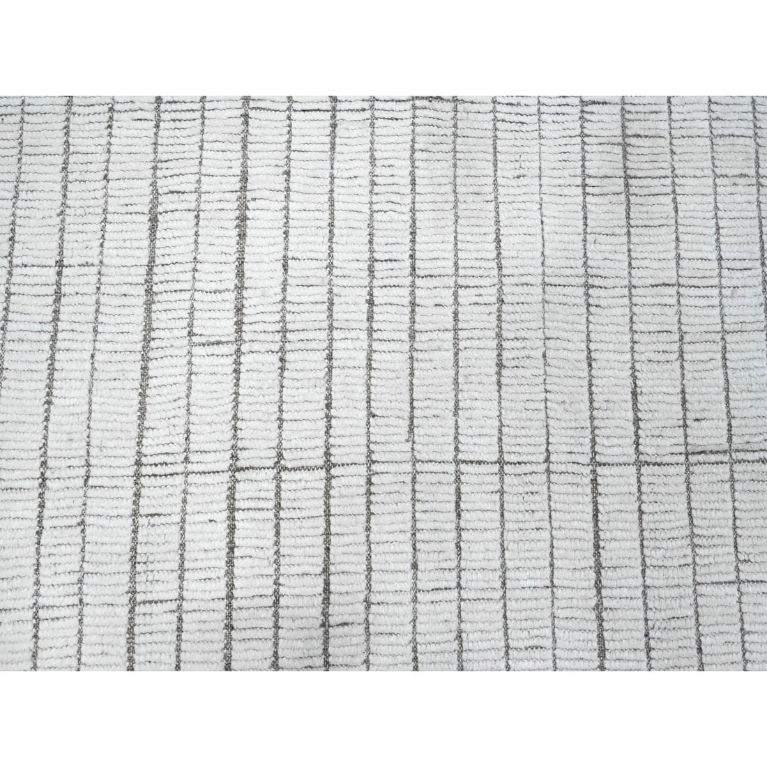 Ivory Hand Knotted Moroccan Weave Geometric Oversized Oriental Rug - 8