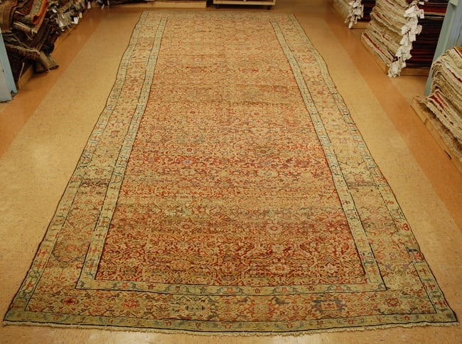 PERSIAN SARUK FERAHKAN RUG 7.9x19.2: Title:PERSIAN SARUK FERAHKAN RUG 7.9x19.2 Description:FROM A PRIVATE ESTATE IN HAMPTONS NEW YORK IS THIS AMAZING WORK OF ART Circa MID 1800's ANTIQUE TRULY EXCLUSIVE ULTRA RARE SIZE SARUK