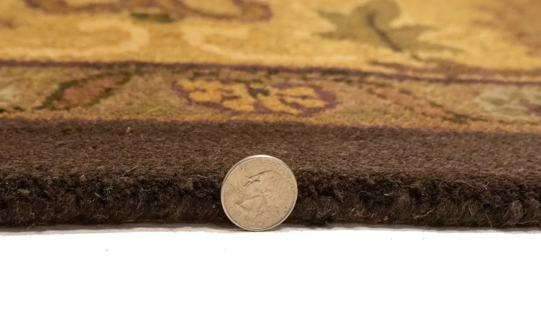 Dark Brown Floral Modern 8X11 Oriental Hand-Tufted Rug - 14