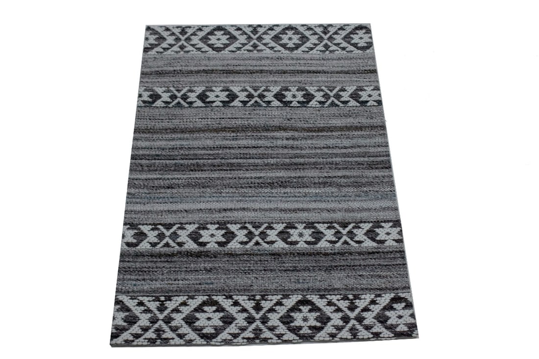 Multicolored Geometric Stripes 2X3 Hand-Tufted Modern Rug - 12