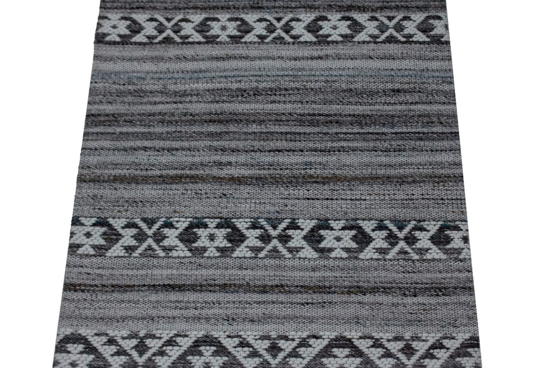 Multicolored Geometric Stripes 2X3 Hand-Tufted Modern Rug - 4