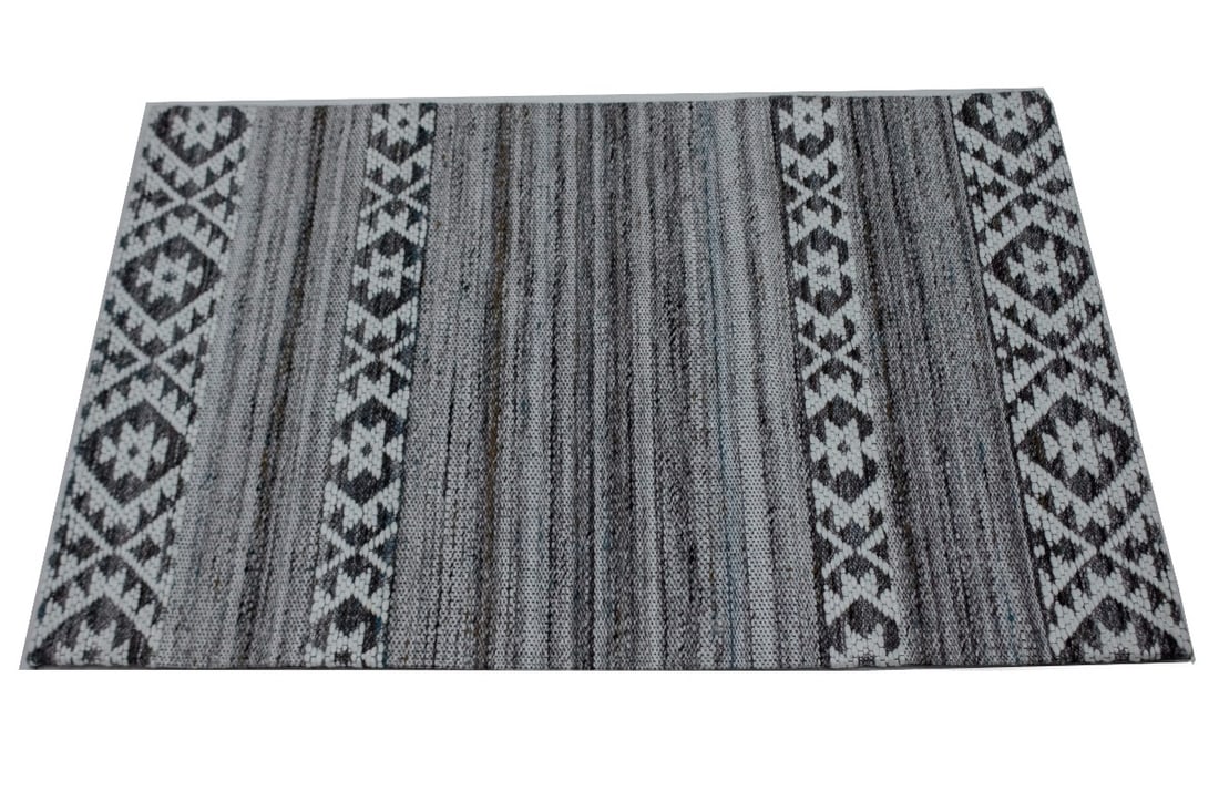 Multicolored Geometric Stripes 2X3 Hand-Tufted Modern Rug - 5