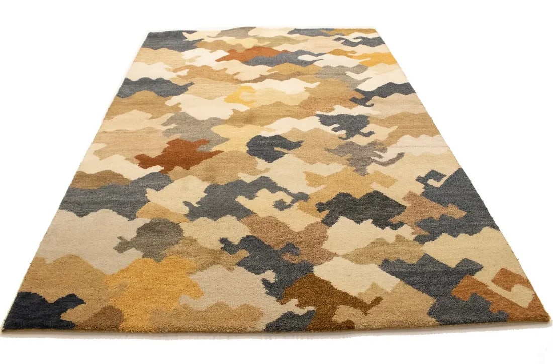 Multicolored Abstract 6'5X9'9 Indo-Gabbeh Oriental Rug - 13