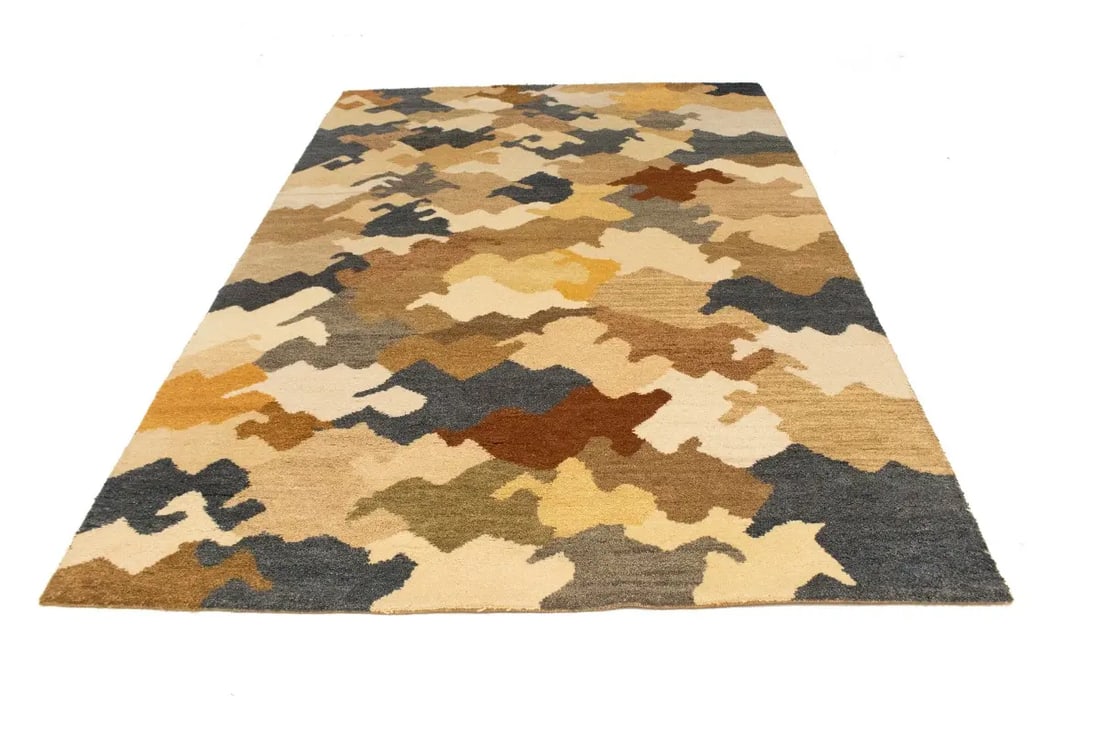 Multicolored Abstract 6'5X9'9 Indo-Gabbeh Oriental Rug - 3