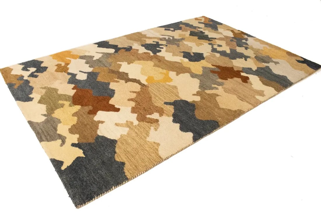 Multicolored Abstract 6'5X9'9 Indo-Gabbeh Oriental Rug - 4