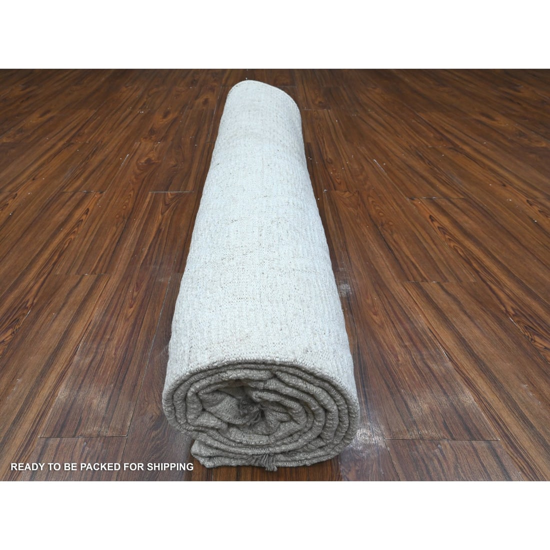 Tahira White Hand Knotted Wool Moroccan Diamond Repetitive Design Rug - 9