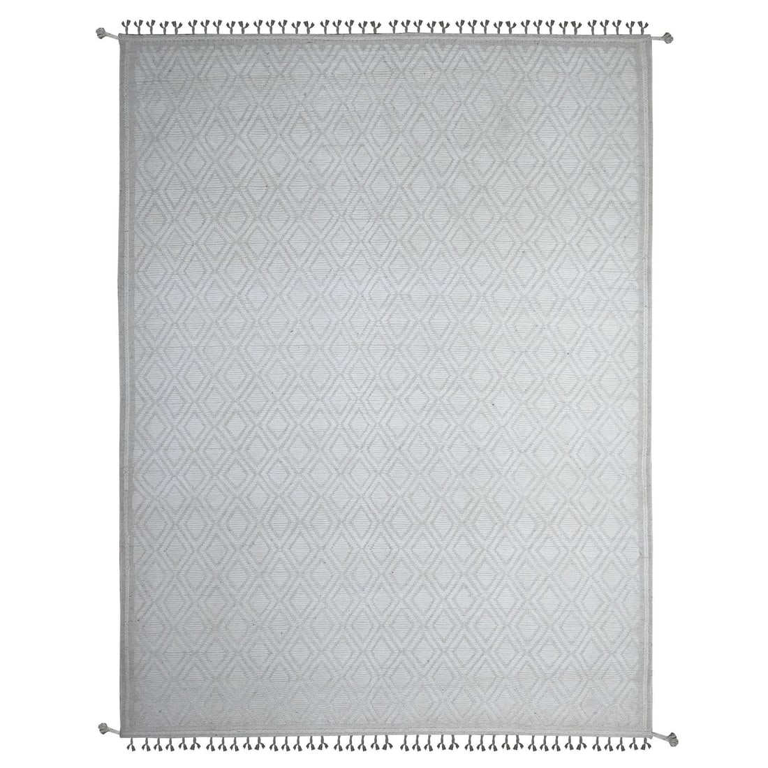 Tahira White Hand Knotted Wool Moroccan Diamond Repetitive Design Rug: Title: Tahira White Hand Knotted Wool Moroccan Diamond Repetitive Design Rug Description:This is a truly genuine one-of-a-kind. It has been Knotted for months and months in the centuries-old weaving