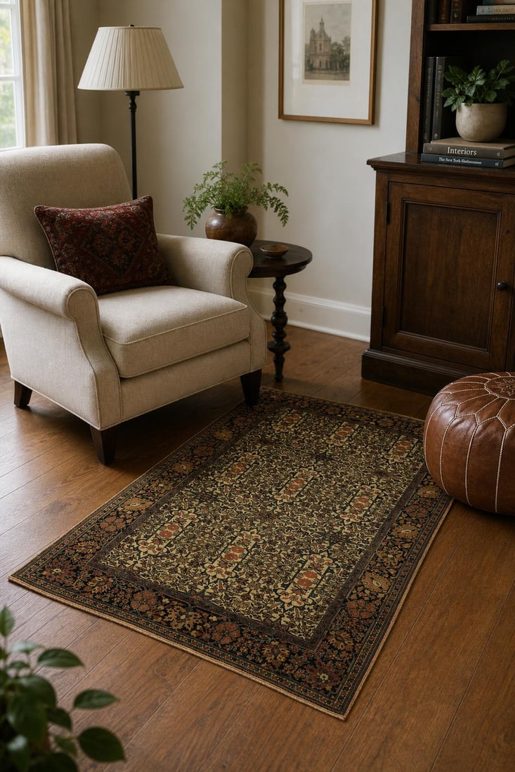 Pre-1900 Vegetable Dye Sarouk Farahan Persian Rug 4x7 - 2