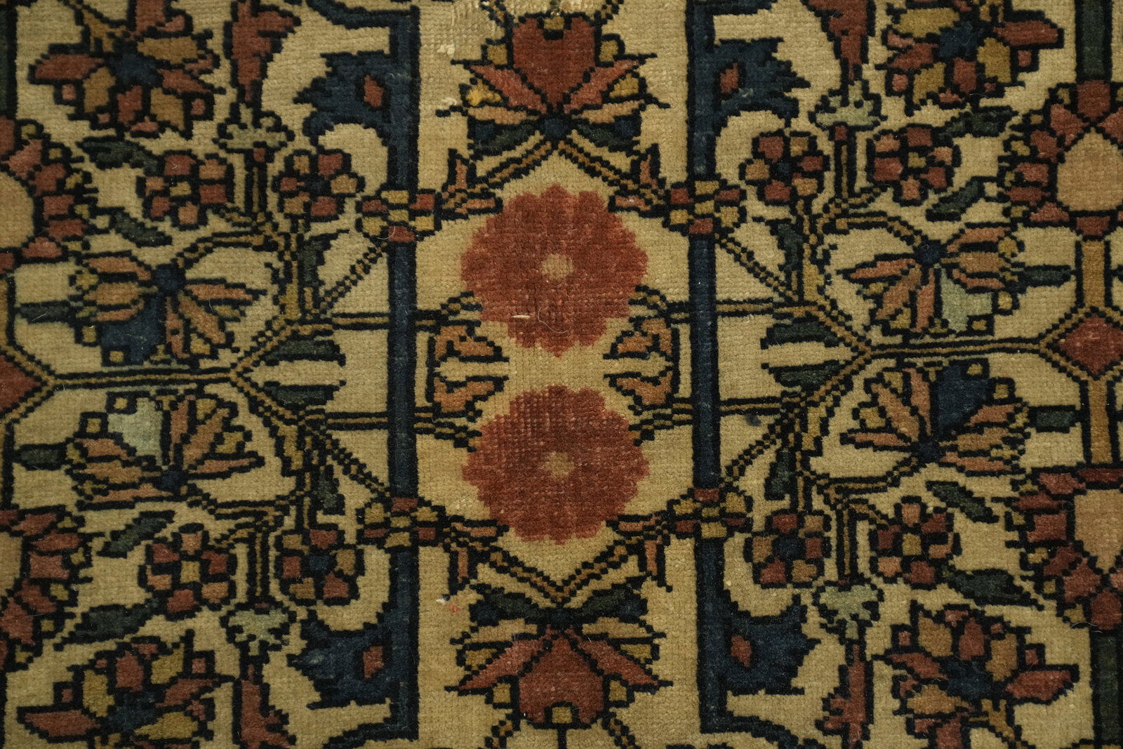 Pre-1900 Vegetable Dye Sarouk Farahan Persian Rug 4x7 - 8