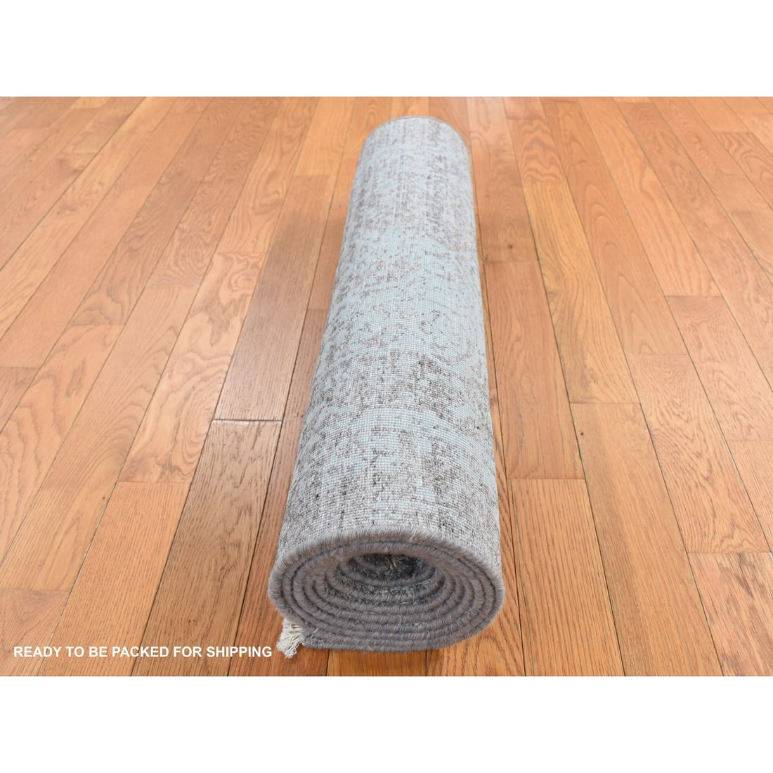 Chetwode Green, Persian Design, Hand Knotted, Wool and Silk Runner Rug - 5