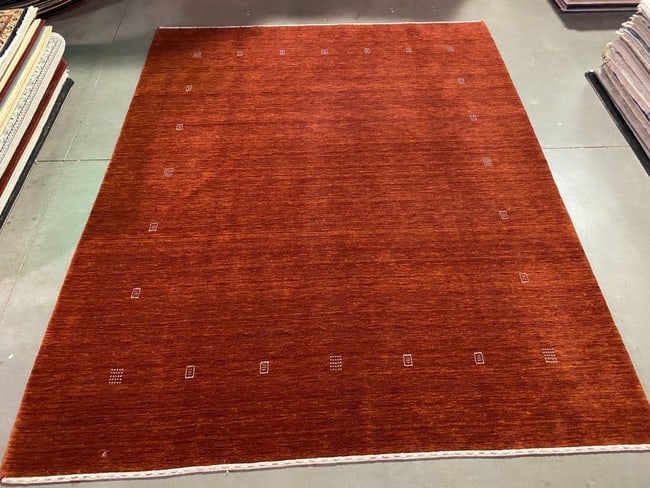 MAGNIFICENT GABBEH RUG 5x8: Title:MAGNIFICENT GABBEH RUG 5x8 Description:Decorative Fine weave Gabbeh rug, 100% natural Veggie Dyes Wool pile , in textured red color , Hand Knotted in India, 5x8 Reserve: $450.00 Shipping: