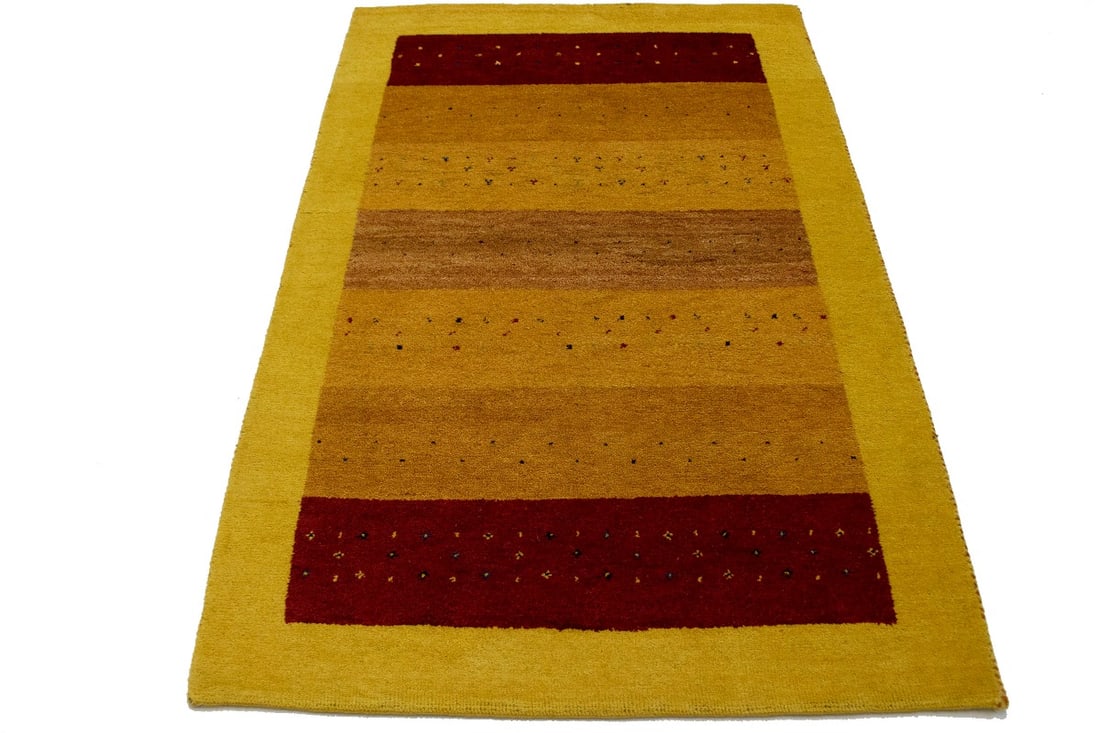 Golden Yellow Tribal 4X6 Indo-Gabbeh Oriental Rug - 10