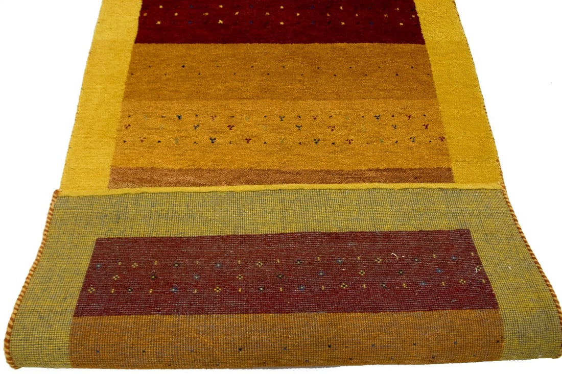 Golden Yellow Tribal 4X6 Indo-Gabbeh Oriental Rug - 11