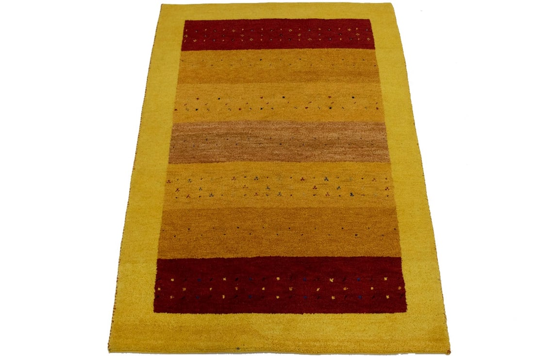 Golden Yellow Tribal 4X6 Indo-Gabbeh Oriental Rug - 3
