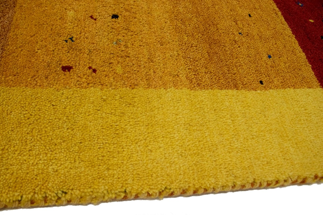 Golden Yellow Tribal 4X6 Indo-Gabbeh Oriental Rug - 8