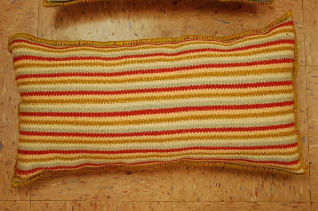three Hand-Made Pillow Cushion Rug 1'6" x 1' 10" - 2