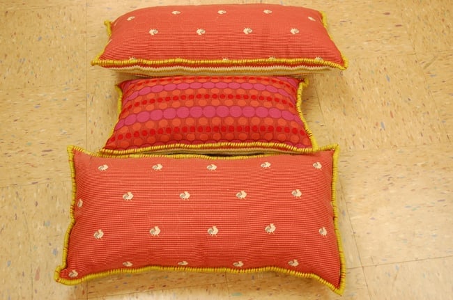 three Hand-Made Pillow Cushion Rug 1'6" x 1' 10" - 5