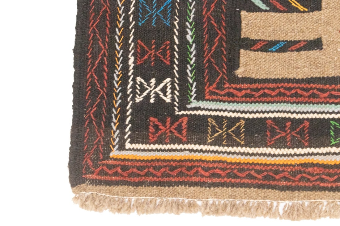 Khaki Tribal 4X6 Sumak Herati Persian Rug - 10
