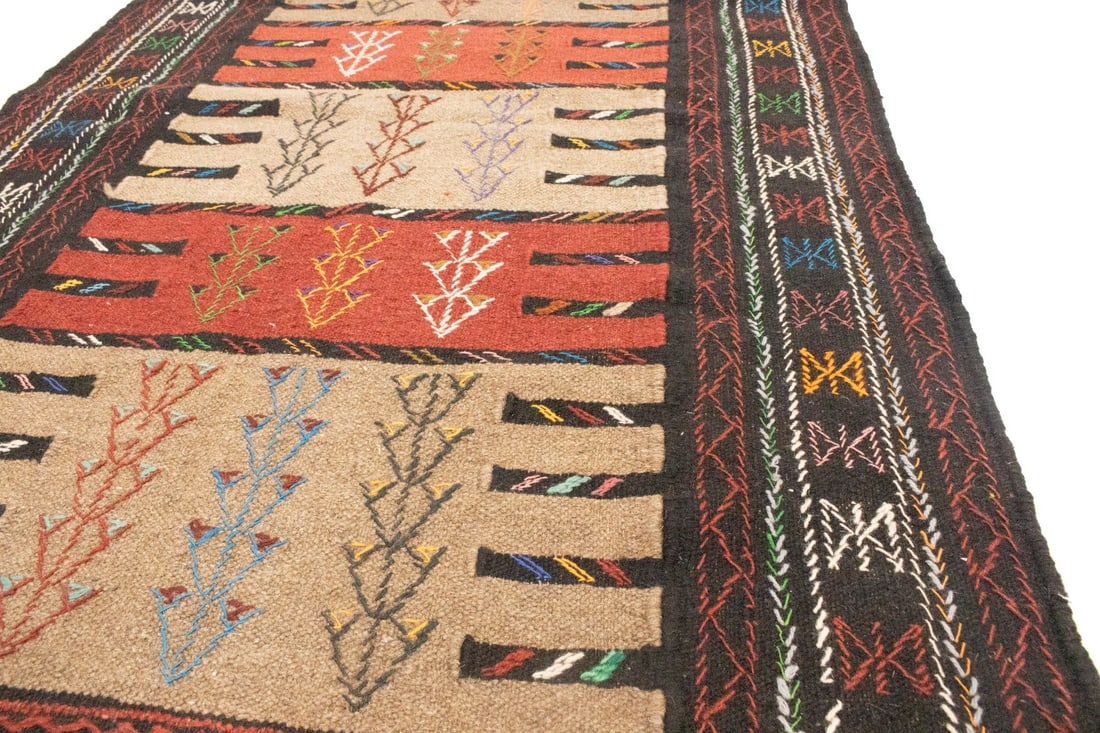 Khaki Tribal 4X6 Sumak Herati Persian Rug - 11
