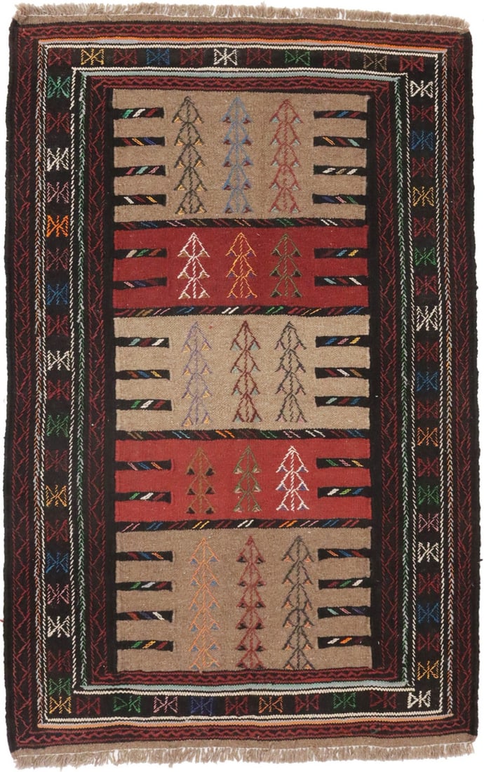 Khaki Tribal 4X6 Sumak Herati Persian Rug: Title: Khaki Tribal 4X6 Sumak Herati Persian Rug Description:Handmade 4X6 khaki Oriental rug made with natural dyes (fine wool pile and cotton foundation), superior knot count, and appealing ancient
