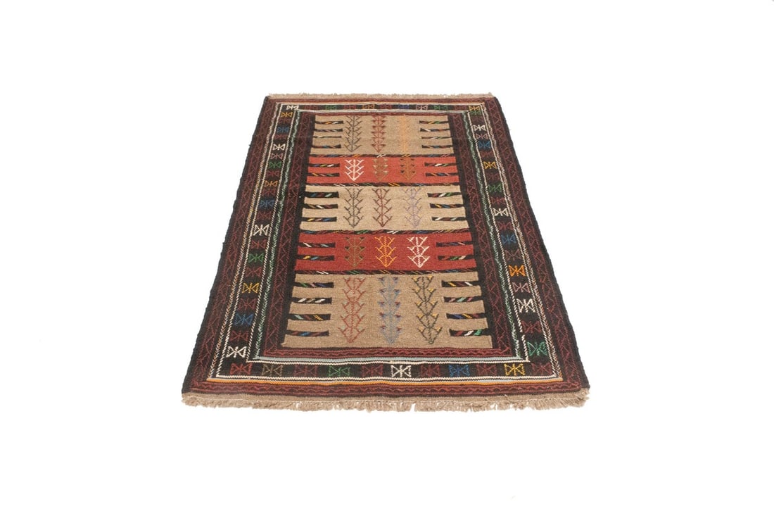 Khaki Tribal 4X6 Sumak Herati Persian Rug - 3