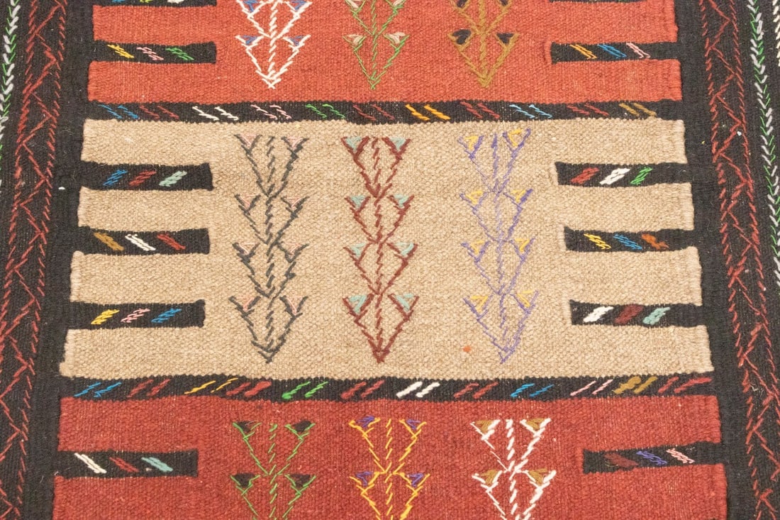Khaki Tribal 4X6 Sumak Herati Persian Rug - 9