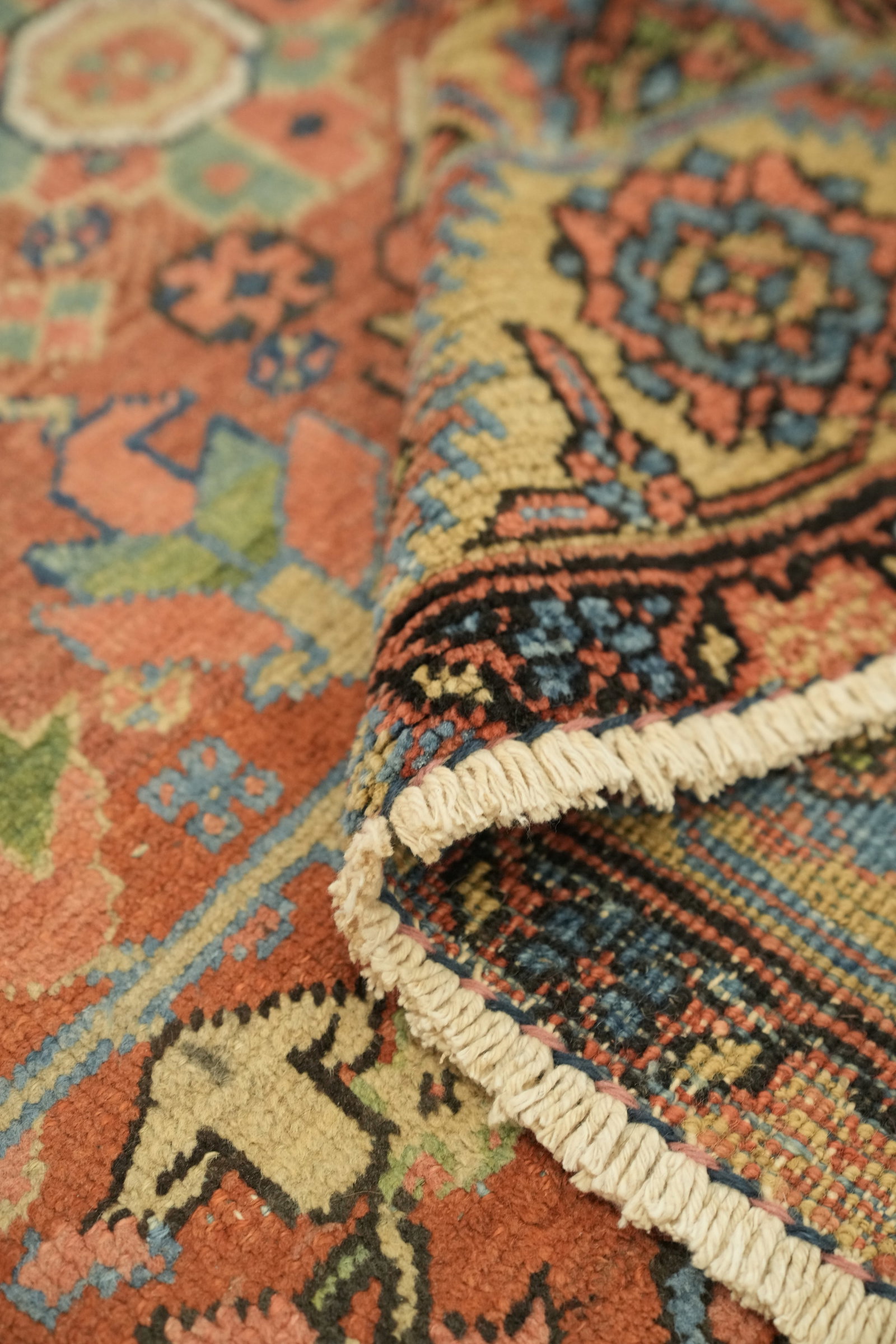 Pre-1900 Vegetable Dye Heriz Serapi Persian Area Rug 9x12 - 17