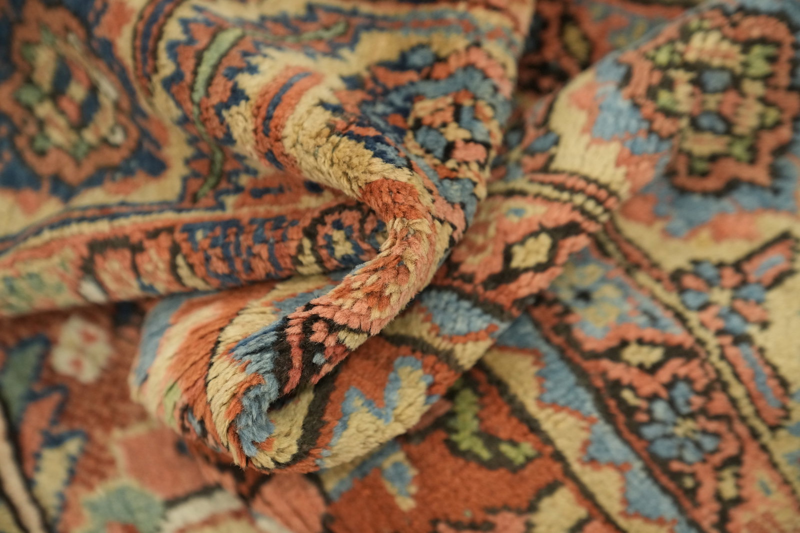 Pre-1900 Vegetable Dye Heriz Serapi Persian Area Rug 9x12 - 18