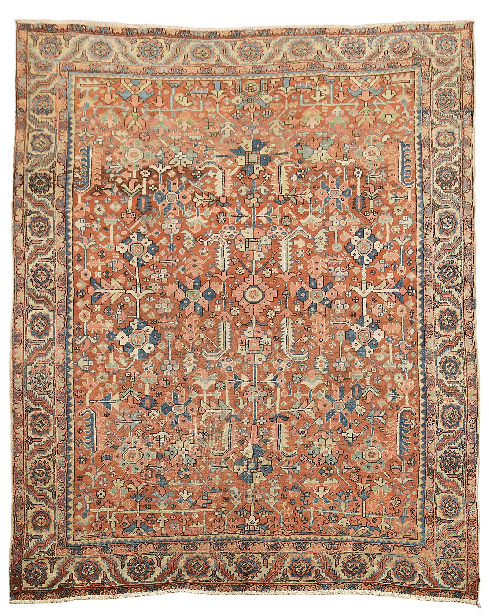 Pre-1900 Vegetable Dye Heriz Serapi Persian Area Rug 9x12 (1 of 19)