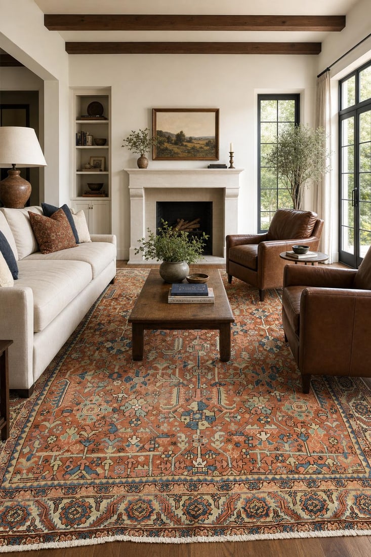Pre-1900 Vegetable Dye Heriz Serapi Persian Area Rug 9x12 - 2