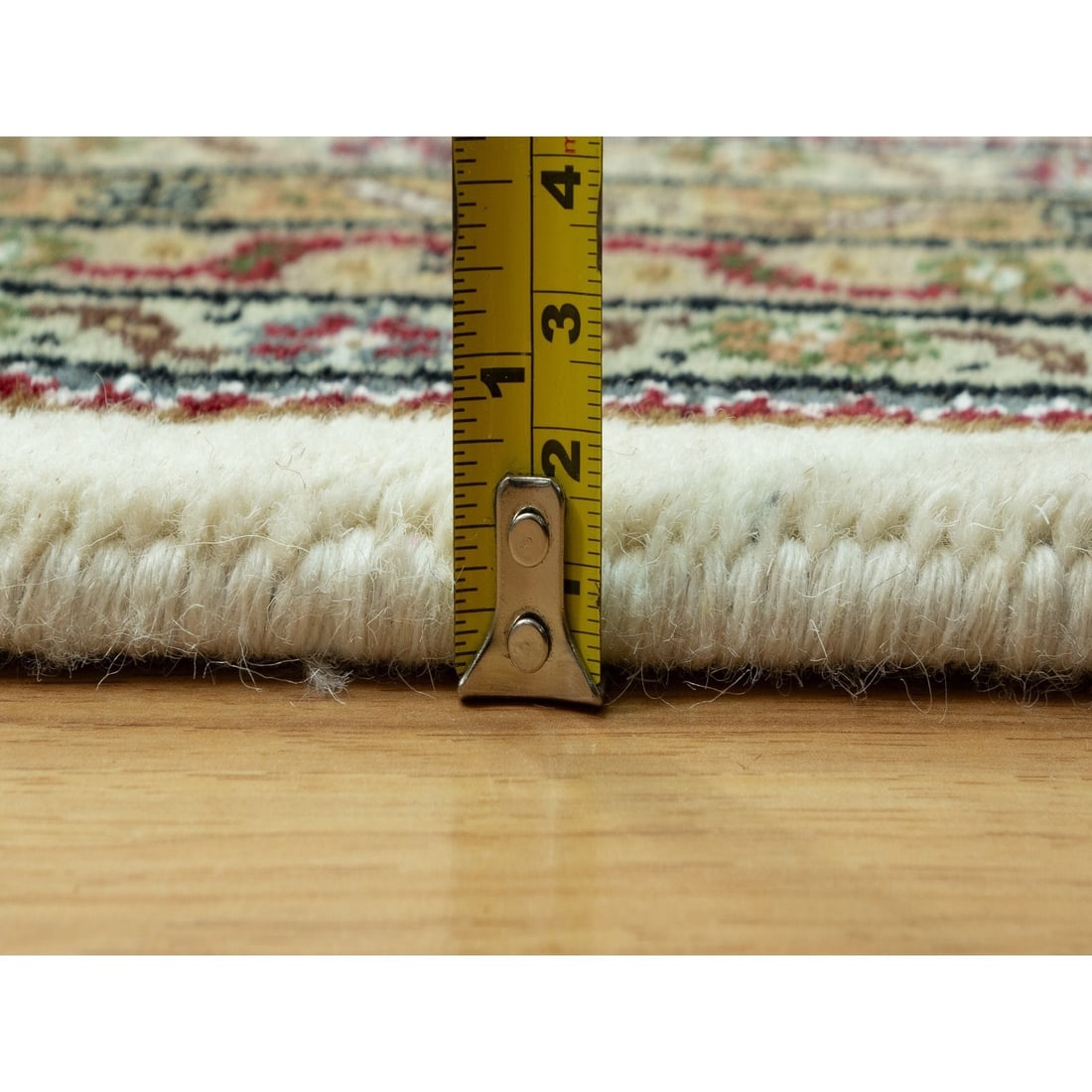 Ivory Tebraz Mahi Fish Design Wool Hand Knotted Oriental Rug - 10