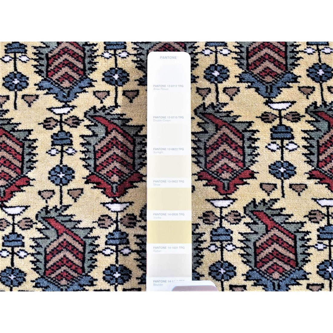 Ivory, Tribal Northwest Persian, Pure Wool Hand Knotted Runner Rug - 3