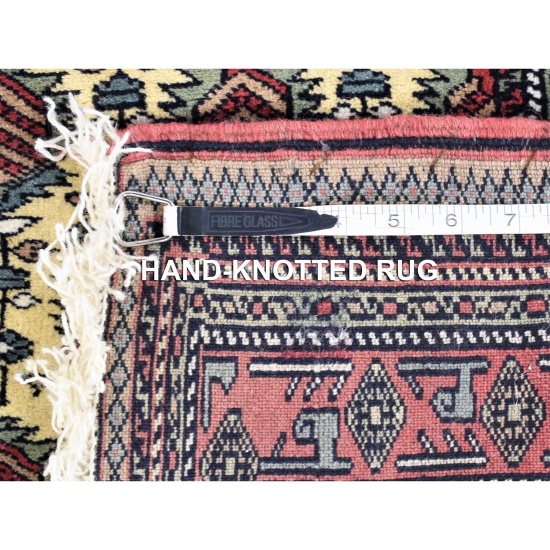 Ivory, Tribal Northwest Persian, Pure Wool Hand Knotted Runner Rug - 5