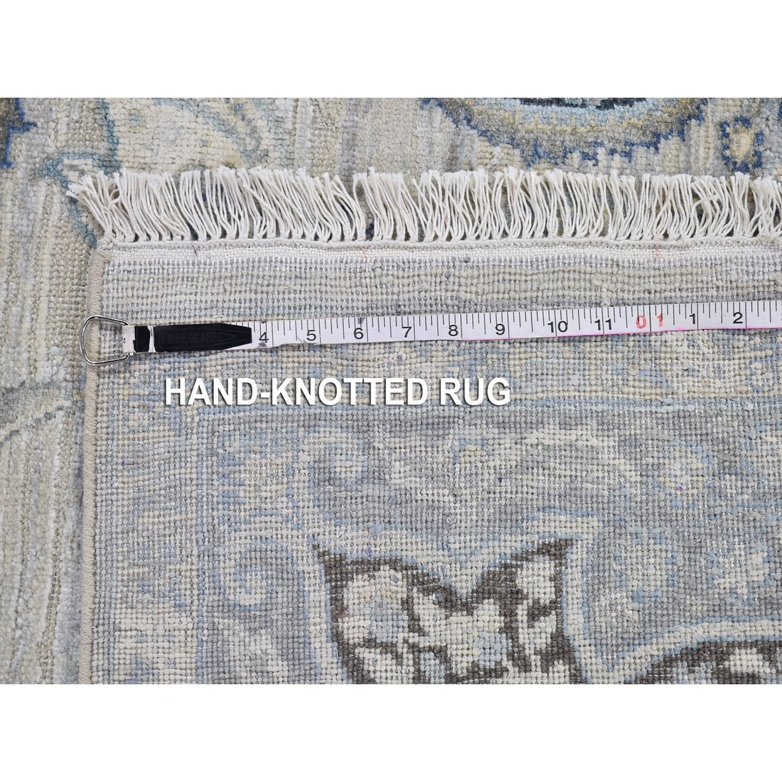 Silk with Textured Wool Tree of Life Meditation Design Handknotted Rug - 7