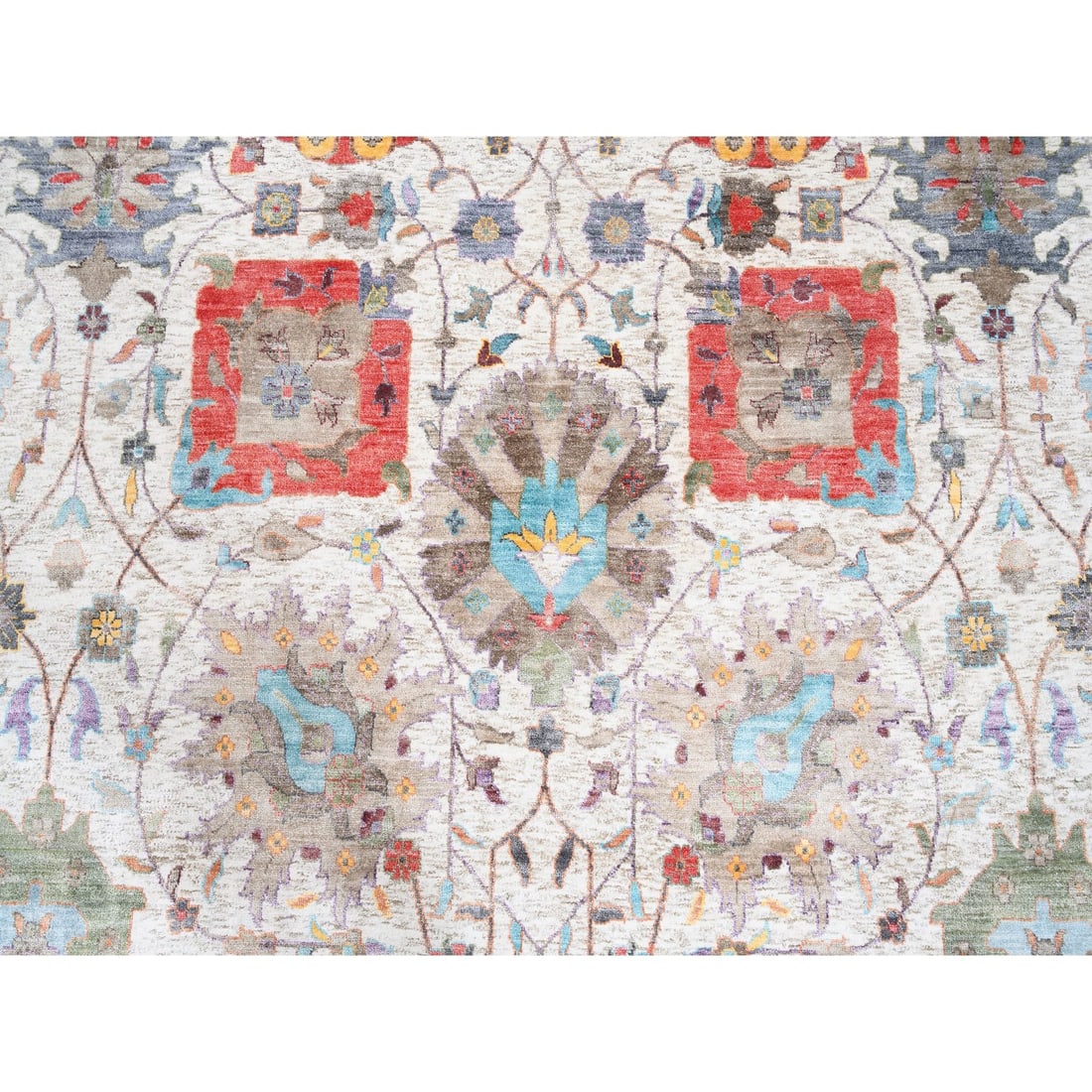 Colorful Silk Textured Wool Tabriz Design Hand Knotted Oriental Rug - 8