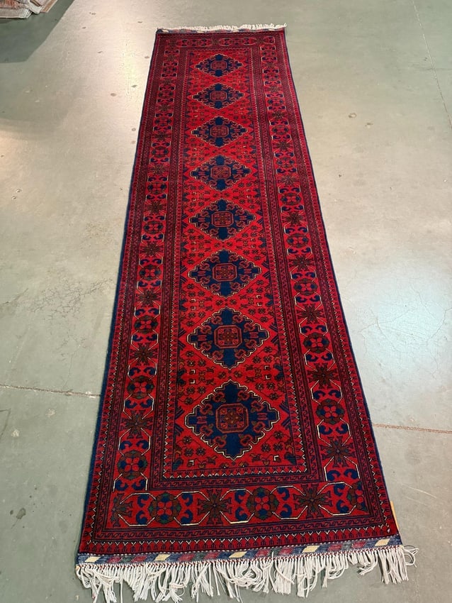 Stunning Afghan Runner 2.9x10' - 2