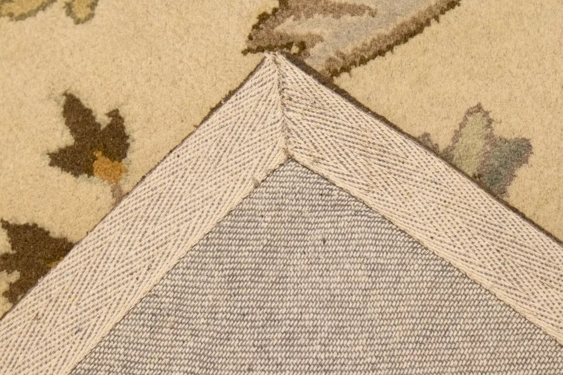 Cream Floral Modern 8X11 Oriental Hand-Tufted Rug - 17