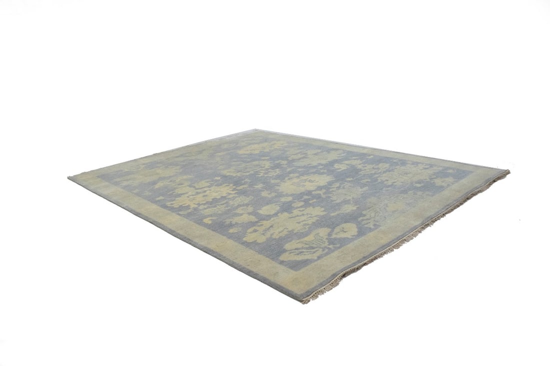 Gray Floral 8X10 Oushak Chobi Oriental Rug - 10