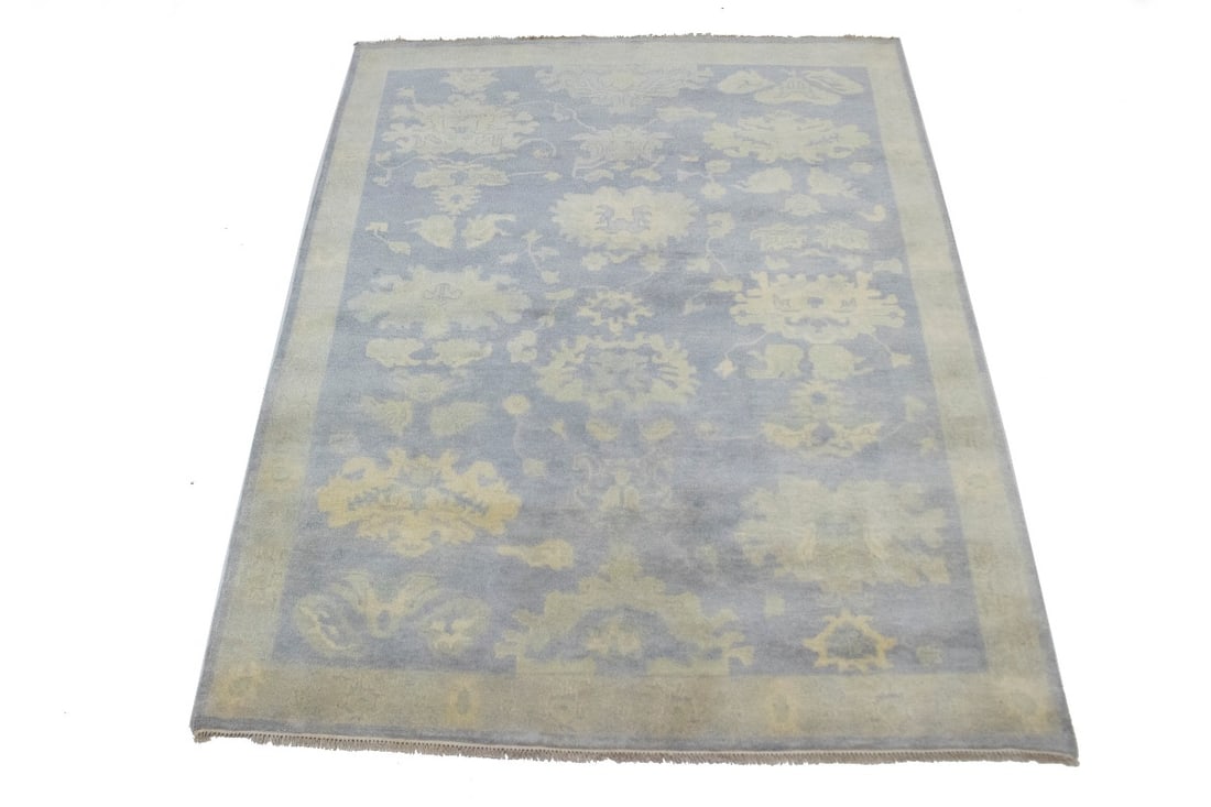 Gray Floral 8X10 Oushak Chobi Oriental Rug - 3
