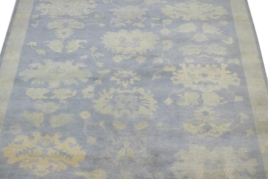 Gray Floral 8X10 Oushak Chobi Oriental Rug - 4